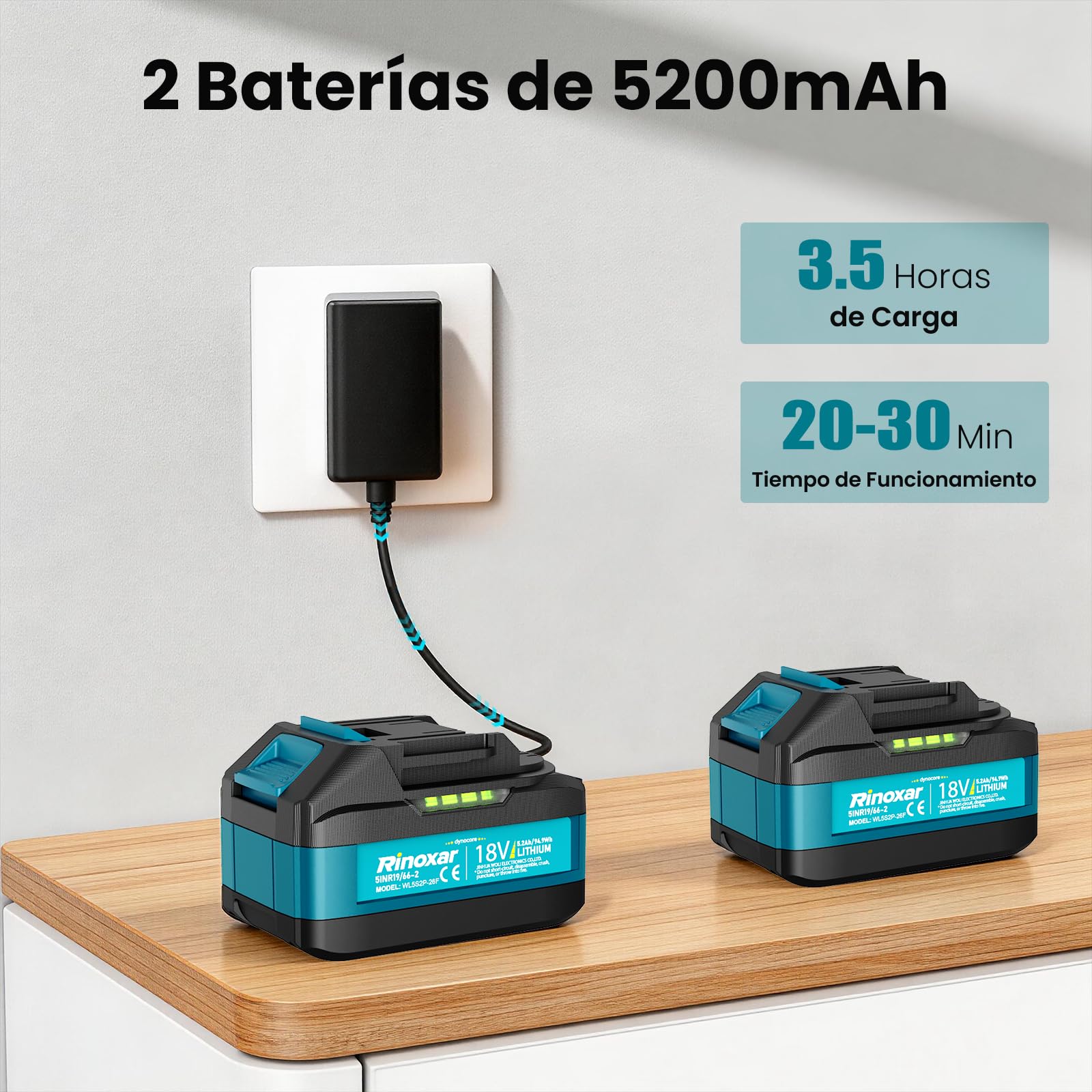 Desbrozadora a Batería Brushless, Cortabordes Electrica 26 cm con Motor Delantero, 2 x 5200mAh, 8000/12000 RPM, 3 Cuchillas, Barra Ajustable y Empuñadura en D, para Césped, Bordes y Jardín