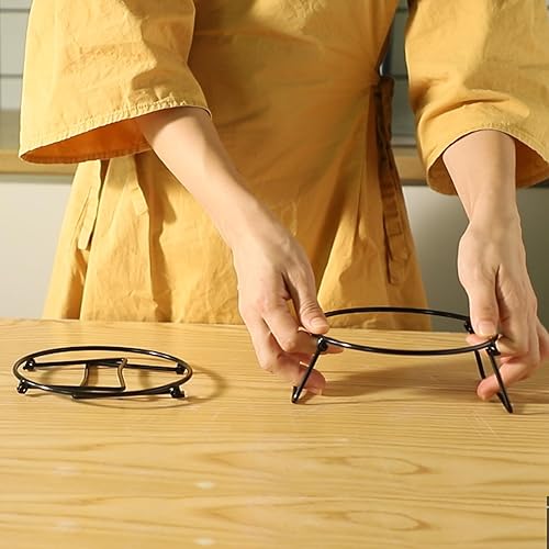 Miniatura 5 de XINLTC Soporte para servir de 3 niveles con estante de metal plegable, cuencos de 3 niveles para servir alimentos, soporte de exhibición para