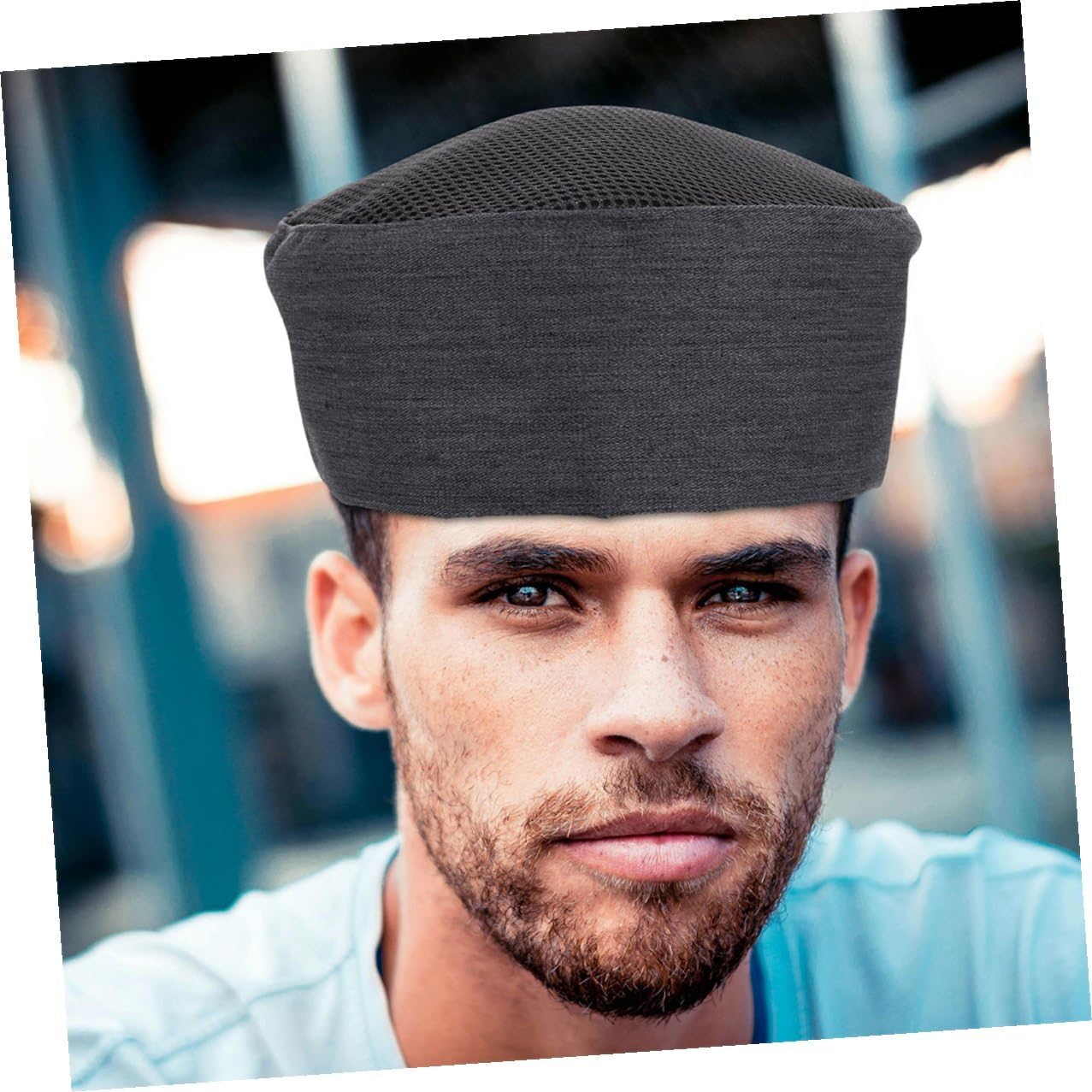 Ipetboom 3pcs Unisex Kitchen Cooking Caps Chef Work Hats with Breathable Mesh Top Grey Food Service Uniform for Chefs Bakers and Kitchen Staff