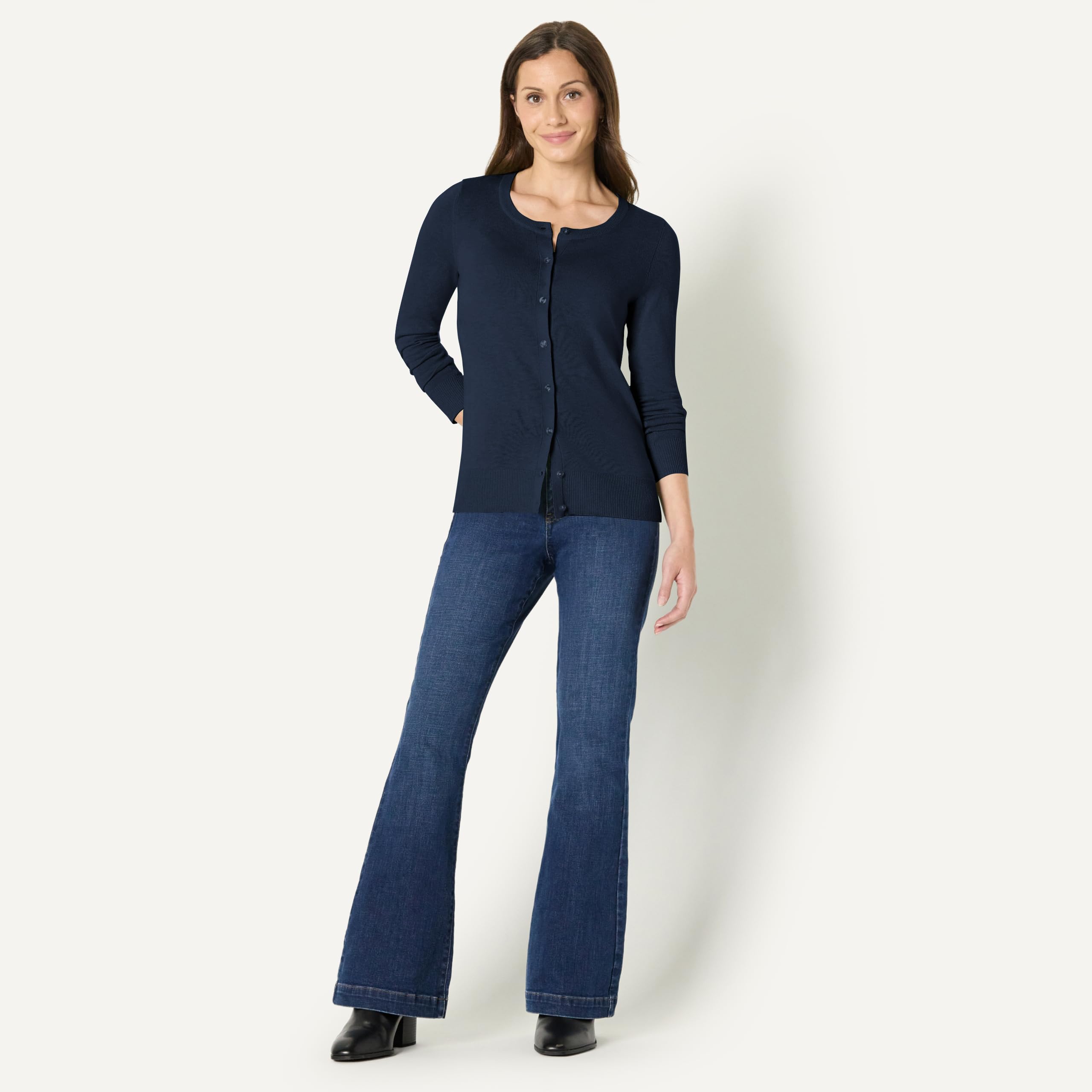 Amazon Essentials Gilet Col Rond Léger (Grandes Tailles Disponibles) Femme
