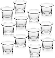 Letine Clear Glass Tealight Candle Holders Set of 12 - Durable Votive Holders for Weddings, Parties, Valentine's Day & Romantic Home Decor