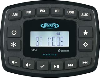 Jensen JMS4RTL Compact Bluetooth AM/FM/USB/WB Waterproof Stereo - 4", Black