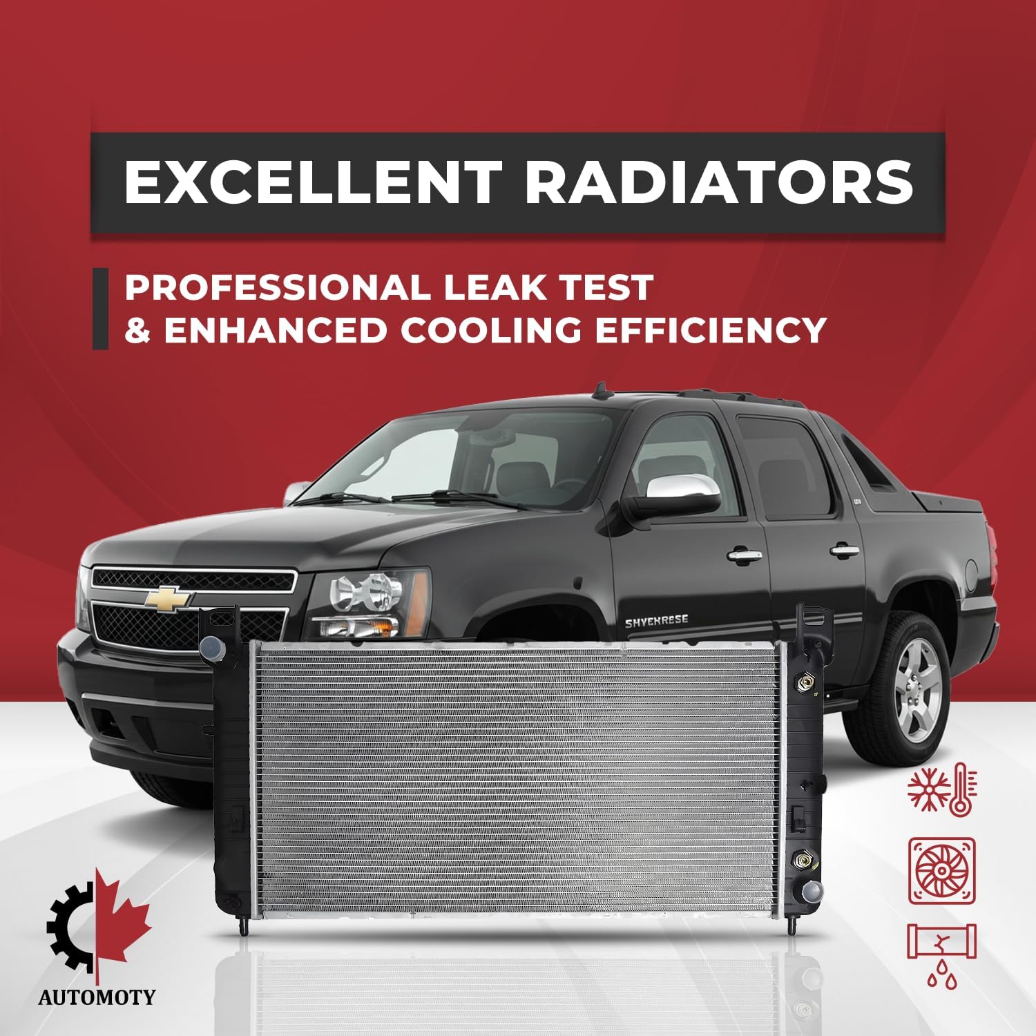 Canada radiator 2423 compatible with Cadillac Escalade, Chevrolet Avalanche, Chevrolet Silverado, Chevrolet Tahoe, Chevrolet Suburban, GMC Yukon, GMC Sierra