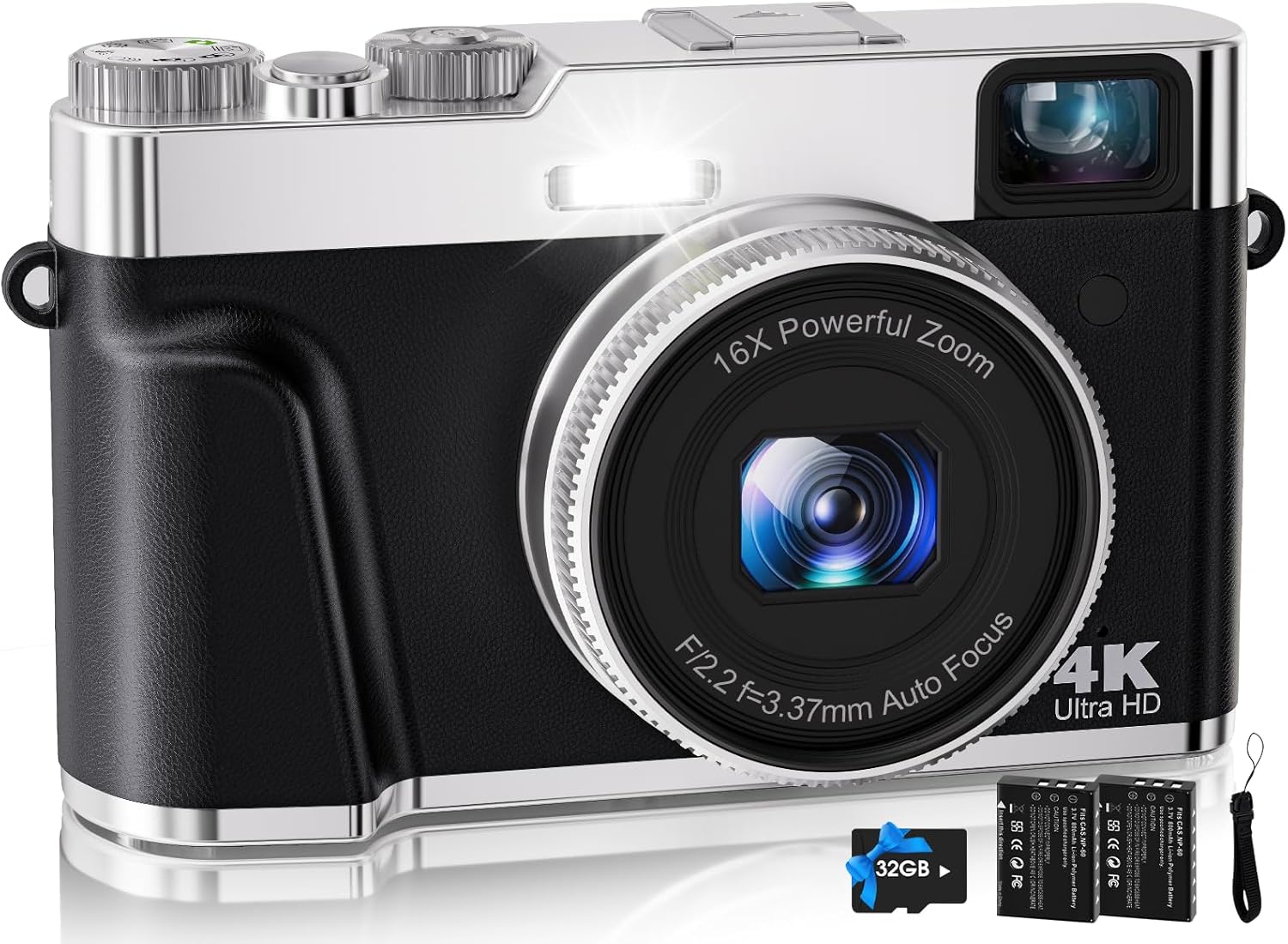 Digitalkamera, Nsoela 4K 48MP Autofokus Fotokamera mit 32GB Karte