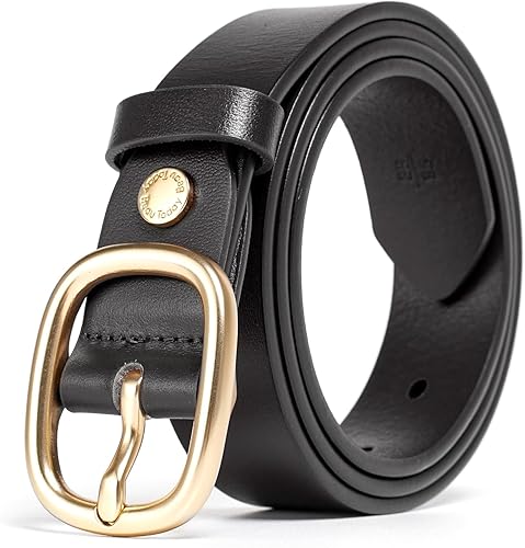 BEAU TODAY Women's Leather Belt for Jeans Dresses Pants Fashion Waist Belt Casua