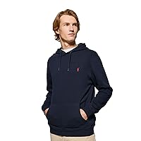 Polo Club Felpa in Colore Blu Scuro con Scollo Tondo e Logo Ricamato da Uomo