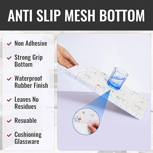 Miniatura 6 de Ray Star Revestimiento para gabinete, 18 pulgadas x 8 pies, revestimientos impermeables para armarios de cocina, no adhesivo, único, floral,