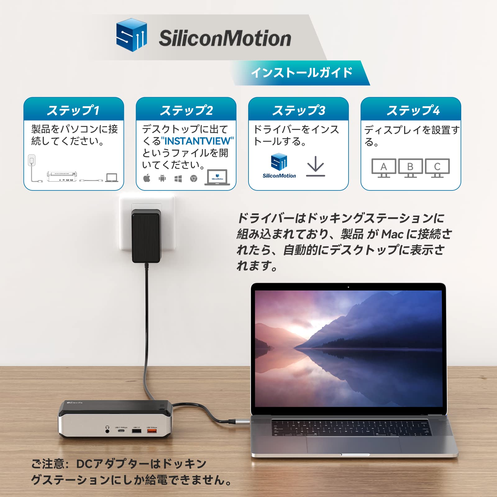 Amazon.co.jp: Elecife 15-IN-1 USB-C ドッキングステーション 4