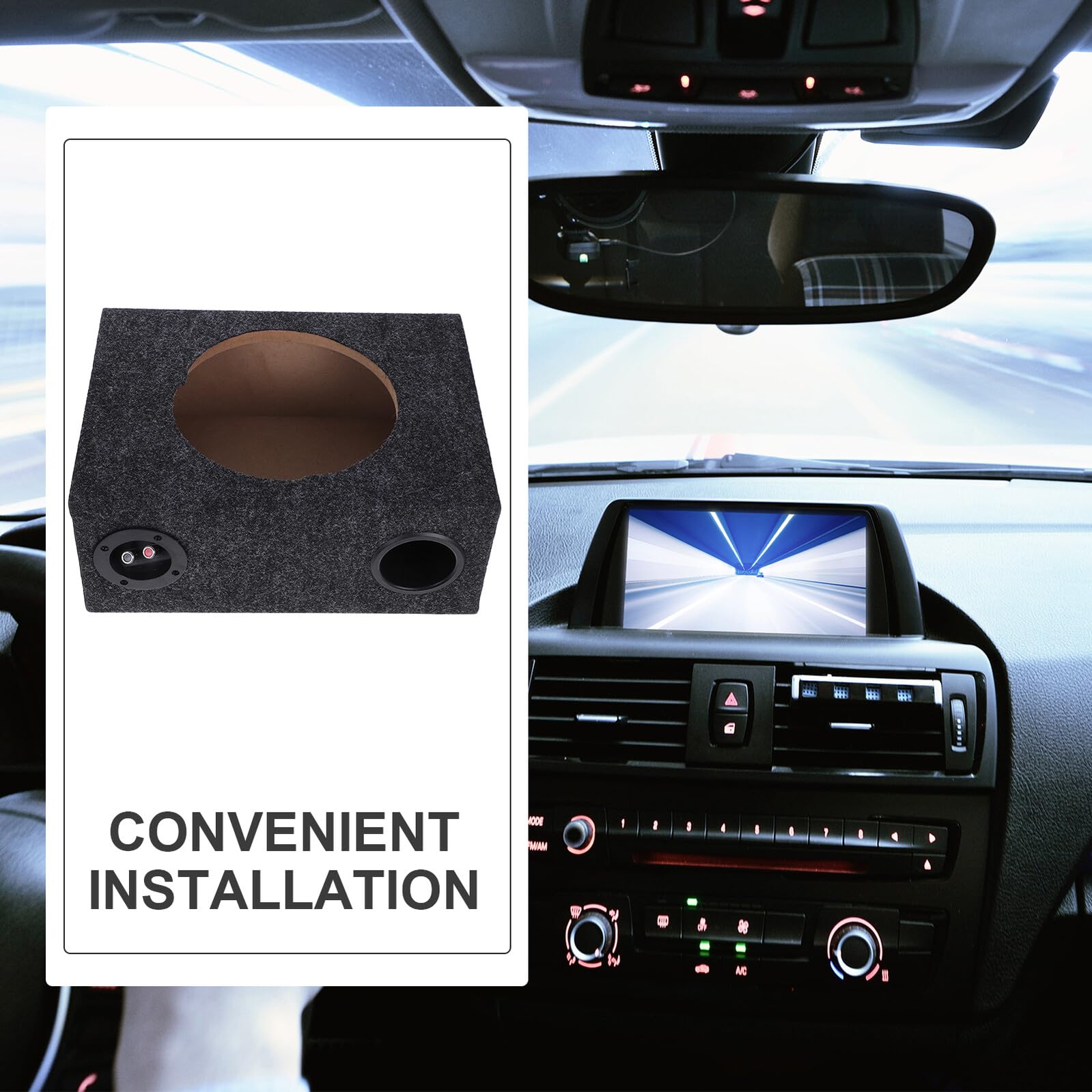Didiseaon Box per Subwoofer Auto 10 Pollici, Custodia Rigida in Legno e Abs Copertura Protettiva, Contenitore per Subwoofer Singolo Installazione Semplice per Impianto Audio Veicolare