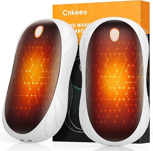 Chauffe-Mains Rechargeable, Cnkeeo Chauffe-Mains USB 10000 Mah, Split Deux en Un Chauffe-Main Electrique Chauffage Double Face Bon pour Le Golf,...