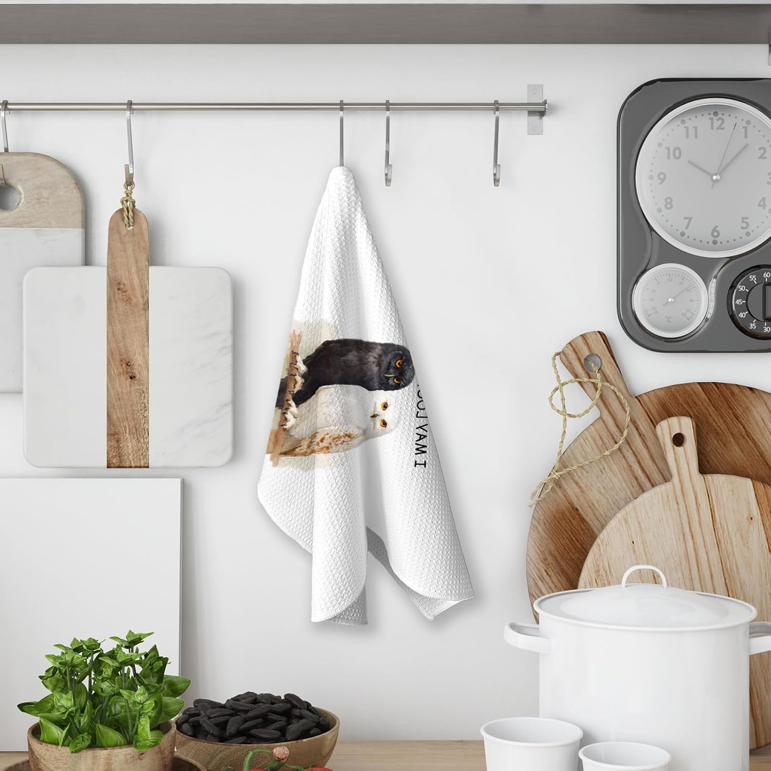 Owl Gifts Kitchen Towels, Owl Bird Decor, I May Look Calm but in My Head, Owls Bird Hand Towel for Bathroom, Owls Gifts for Women - Image 5