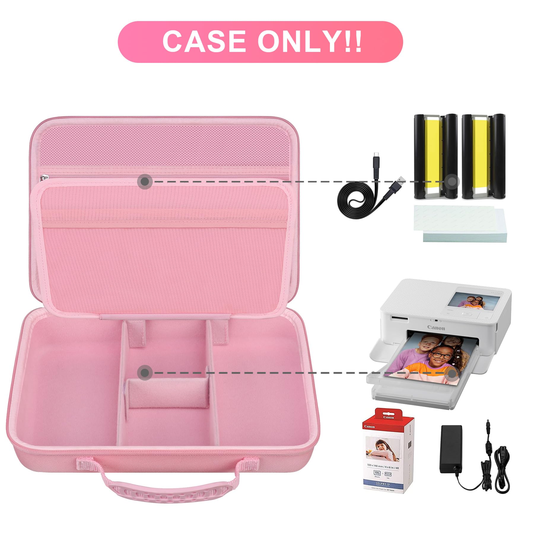 BOVKE Carrying Case for Canon SELPHY CP1500 Compact Photo Printer - Image 4