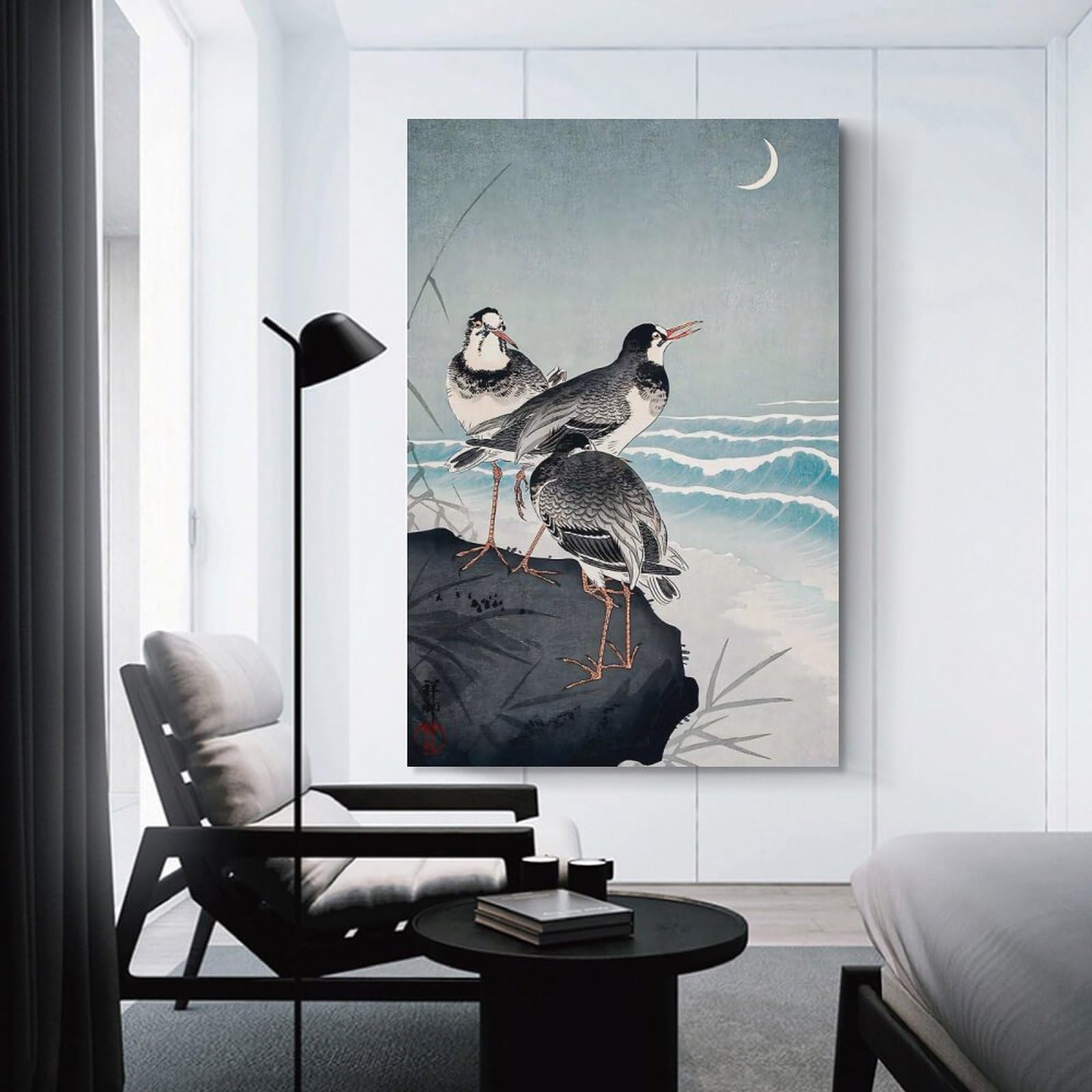 Junmoney Unframe-Style-5 Canvas Wall Picture Snipes At The Shore 1926, 08X12inch(20X30cm), For Home Lounge, Bedroom Or Reading Nook, A Home Accent With Warm Character
