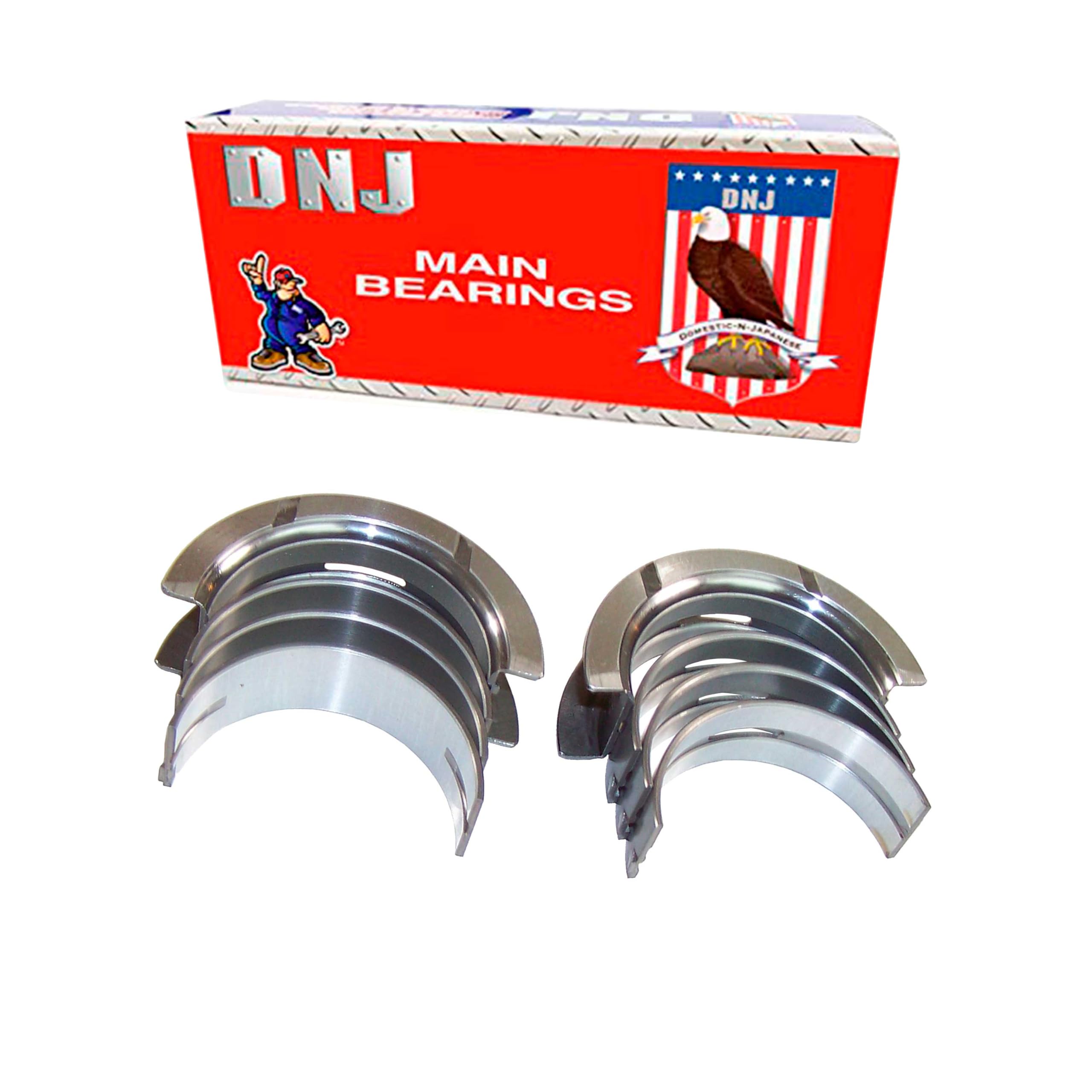 DNJ MB422 Main Bearings Set Standard for 1990-2011 Ford, Land Rover, Mazda, Mercury Aerostar, B4000, Bronco II 2.9L-4.0L V6 12V SOHC 245cid