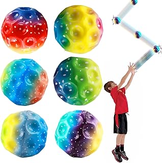 Binggunyo 6 PCS Moon Ball, Extreme Space Ball, Astro Jump Ball, Moon Balls for kids Easy to Grip and Catch Sport Training, Extreme High Bouncing Ball for Kids Improve Hand-Eye Coordination