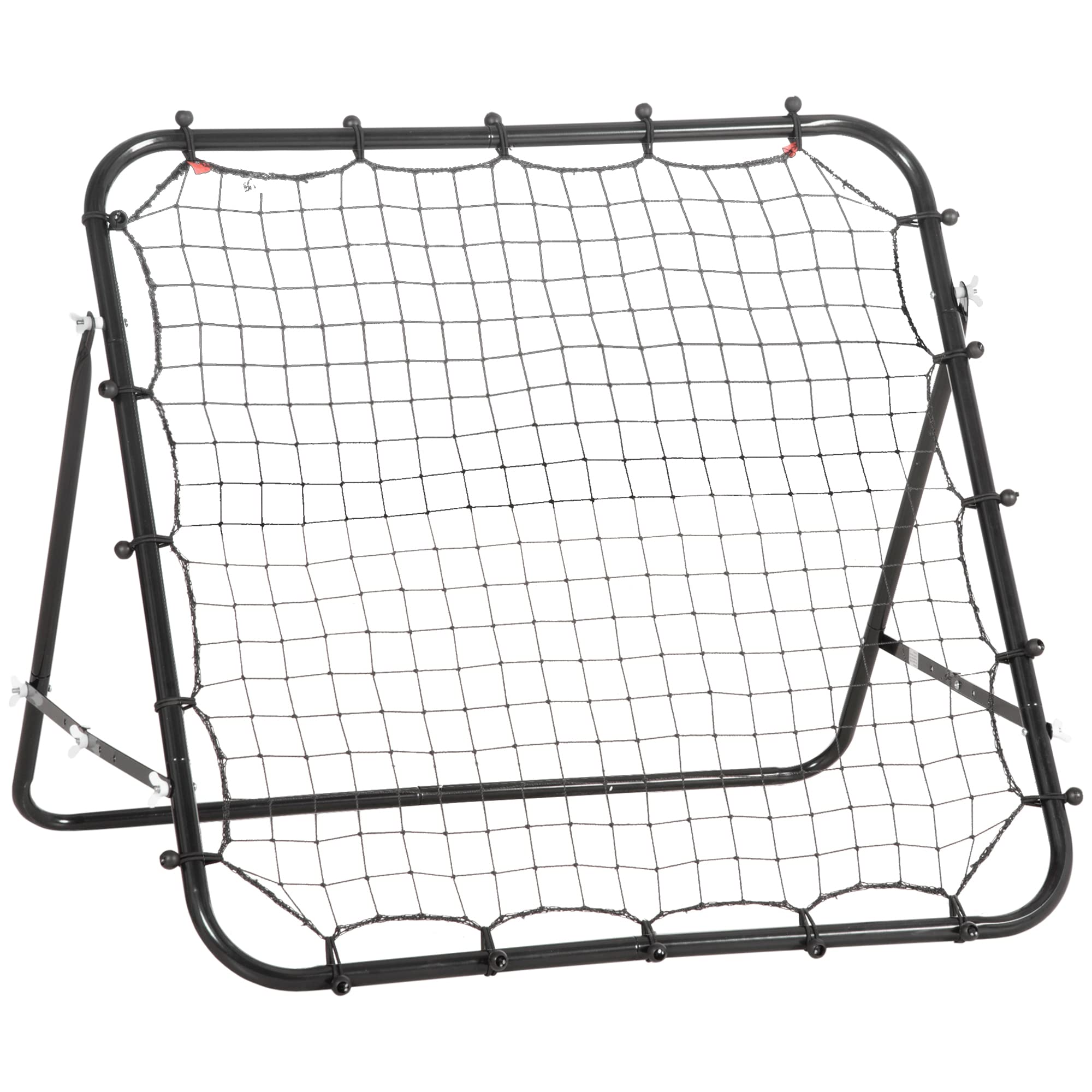 HOMCOM - Rebote para fútbol, red de rebote, tubo de metal con tejido de polietileno, pared de rebote para béisbol, baloncesto, portería de fútbol para jóvenes entrenamiento, 96 x 80 x 96 cm