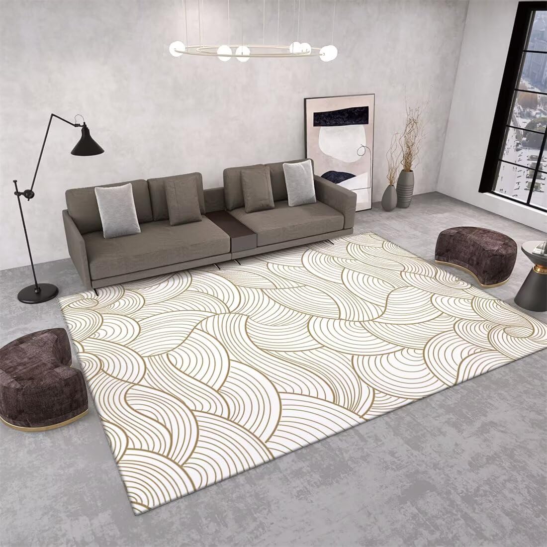 Tapis de créateur d'art floral antidérapant déco chambre adulte 50X70CM