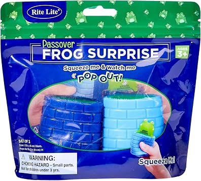 Rite Lite Passover Frog Gift Squishy Surprise Pops Out When You Squeeze! Fun & Addictive Squish Frog Pesach Seder Gifts Playful Learning Jewish Holiday Party Goodie Bag Favors Hours of Fun!