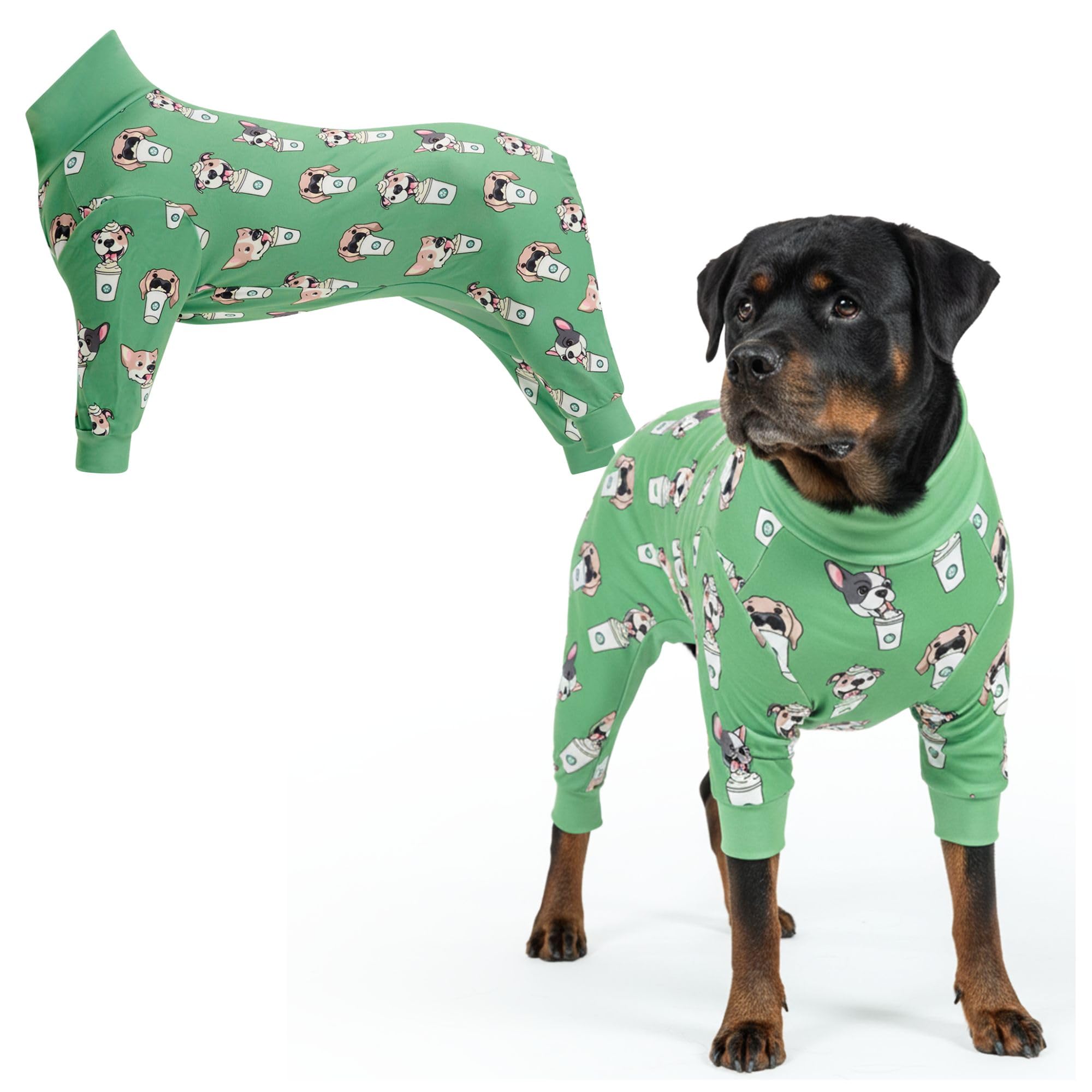 Spark Paws Dog Pajamas - Stretch Onesie Recovery Full Leg Surgery Suit PJS
