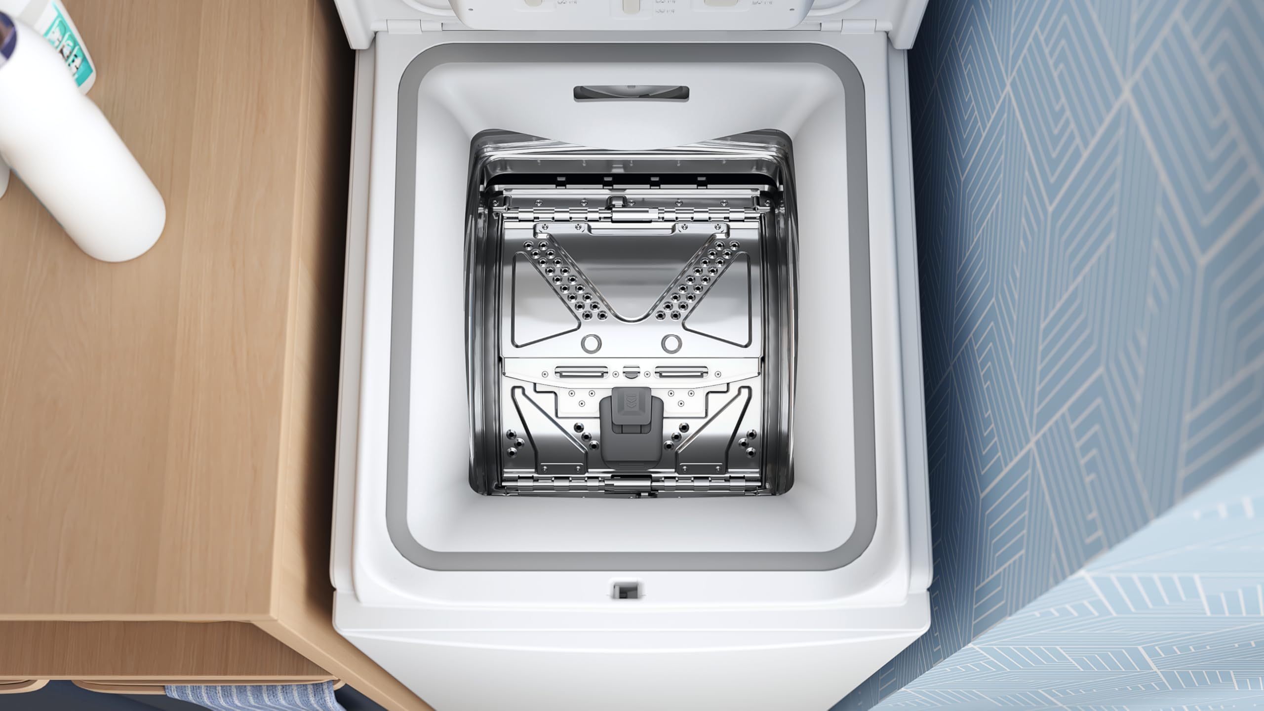 Indesit BTW S50400 IT/N, Lavatrice carica dall’alto 5 kg Libera Installazione, Centrifuga 1000 Giri Al Minuto, Larghezza 40 cm, Profondità 60 cm, Altezza 90 cm, Classe Energetica C