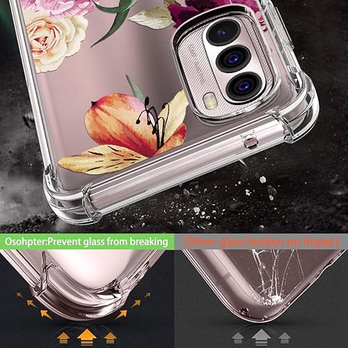 Miniatura 3 de Osophter Funda para Moto G Stylus 2022, transparente, esquinas reforzadas de poliuretano termoplástico (TPU) con absorción de golpes, flexible para