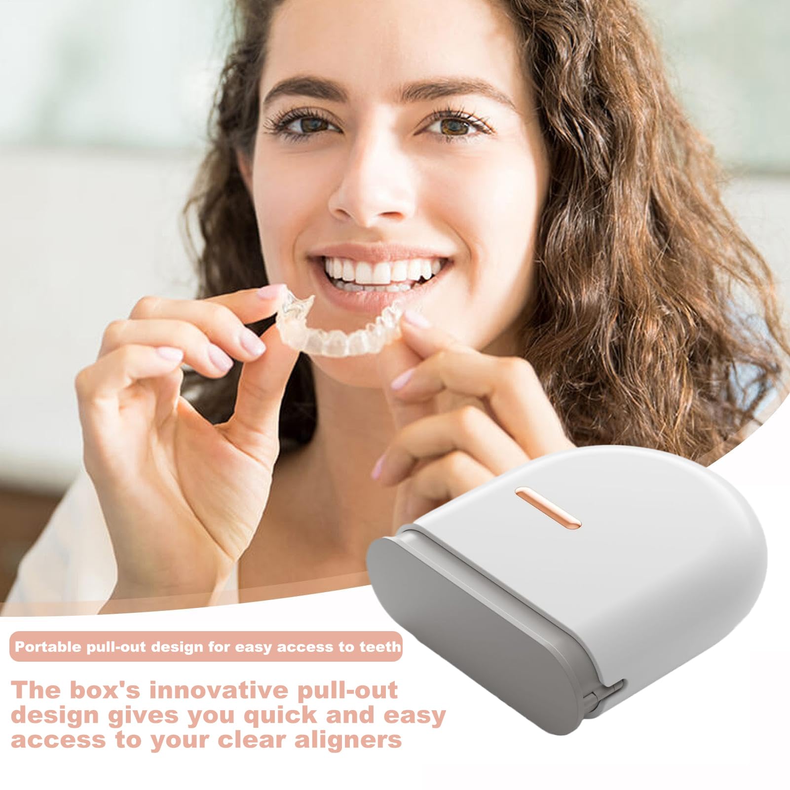 Estuche de retención portátil para dentaduras postizas fácil de limpiar, funda de ortodoncia para almacenamiento de alineadores invisibles, contenedor de dientes falsos, protector bucal, soporte
