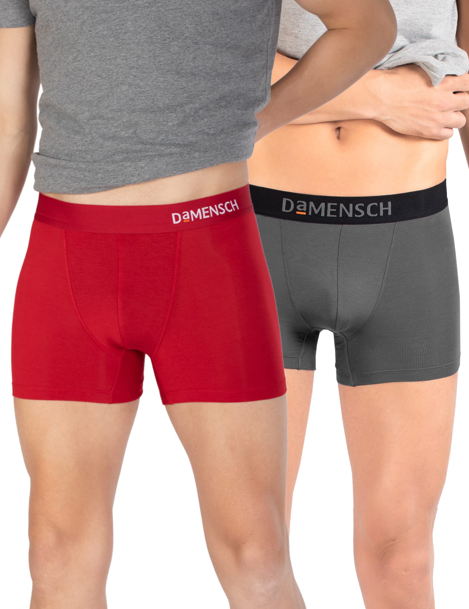 damensch Men's Modal Trunks (Pack of 2) (DAM-ER-MIX-T-WG-TR-PACK-2-XXL_Wilsen Grey, Tango Red_2XL)-picture-24