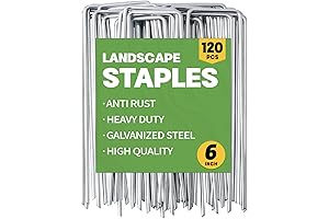 MAT-7 BANQUET Galvanized 6" Fabric Staples (30-Pack) - 11 Gauge Steel Landscape...