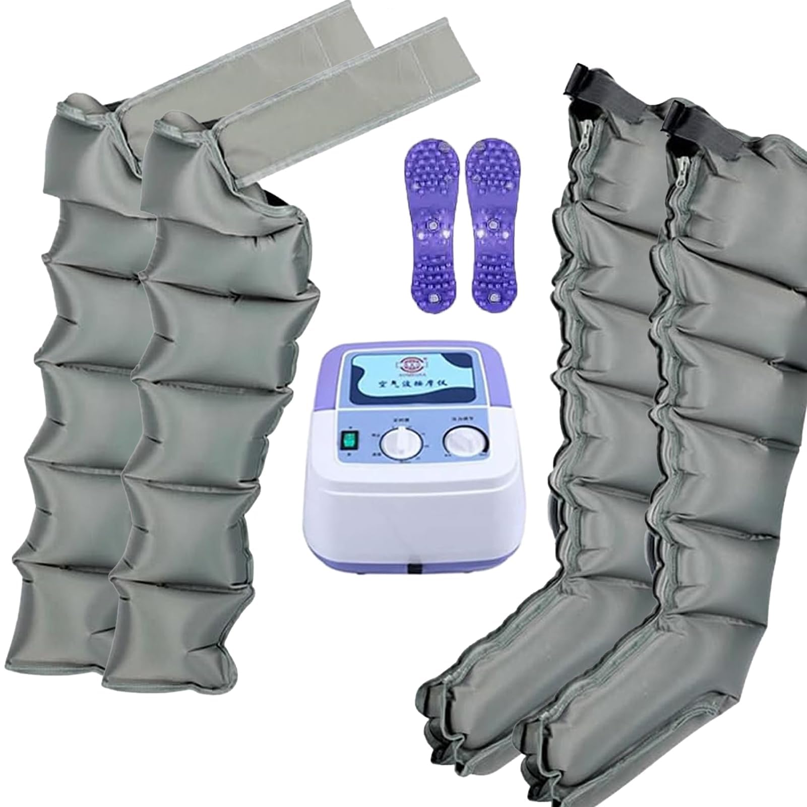 6-Cavity-Lymphdrainage-Massagegeräte, Beinmassagegeräte mit Luftkompression für den Kreislauf & Muskeln Entspannung, Zirkulation Verbesserung der Schmerzen Ganzkörper Taillenarm