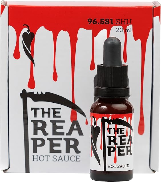 I LOVE SPICY The Reaper Ostry Sos Chili 20 ml, Pomiar Laboratoryjny 96.581 SHU (Papryczka Chili Carolina Reaper 85%) Hot Sauce Louisiana Style, Ostrość 7/5
