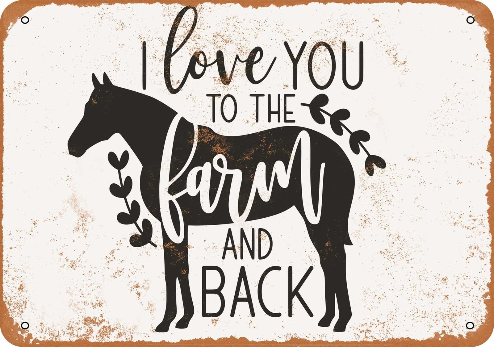 Miaomansenstore Metal Sign - I Love You To The Farm And Back - Vintage Look Home Decor