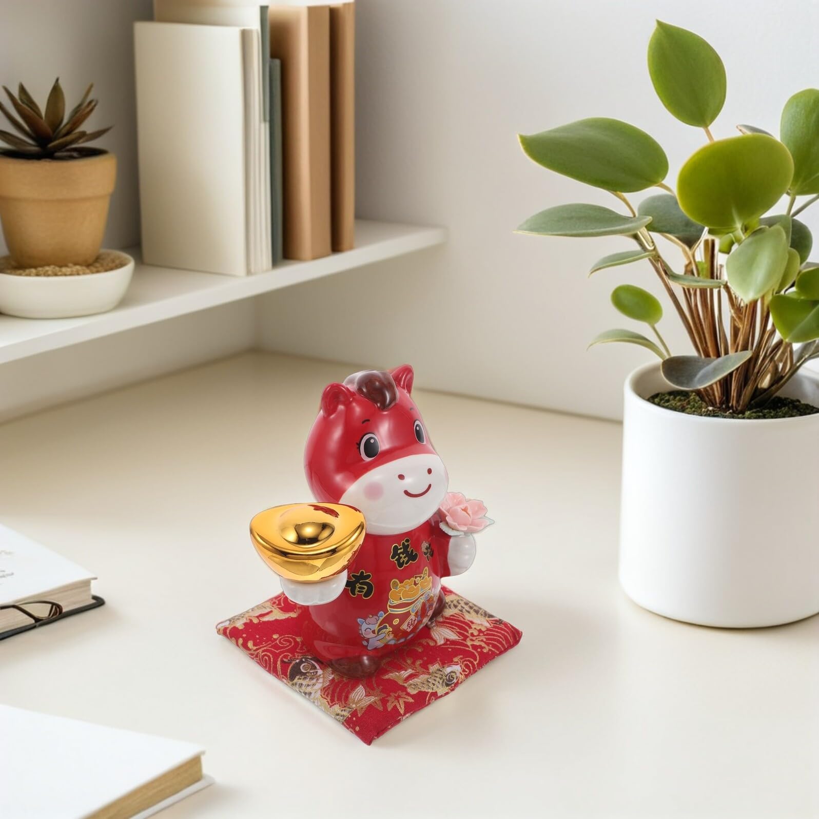 Alasum Tirelire Céramique Cheval Mignon Banque de Dessin Animé pour Économie Facile et Décoration Intérieure Cadeau pour Garçon et Filles