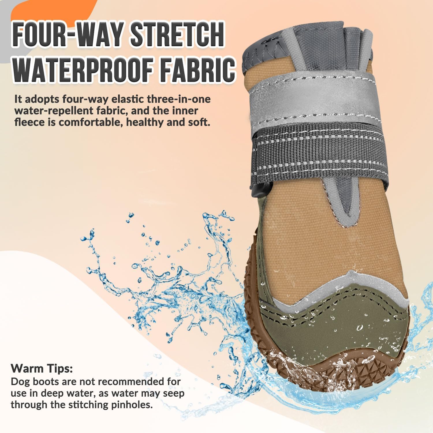 Eyein Dog Boots Paw Protector - Waterproof Dog Shoes for Rainy Winter Snowy Day, Non-Slip Dog Shoes with Reflective Strip for Injured Paws, Dog Walking Boots for Small Medium Large Dogs(2pcs 5 71IuTjlH4lL. AC SL1500