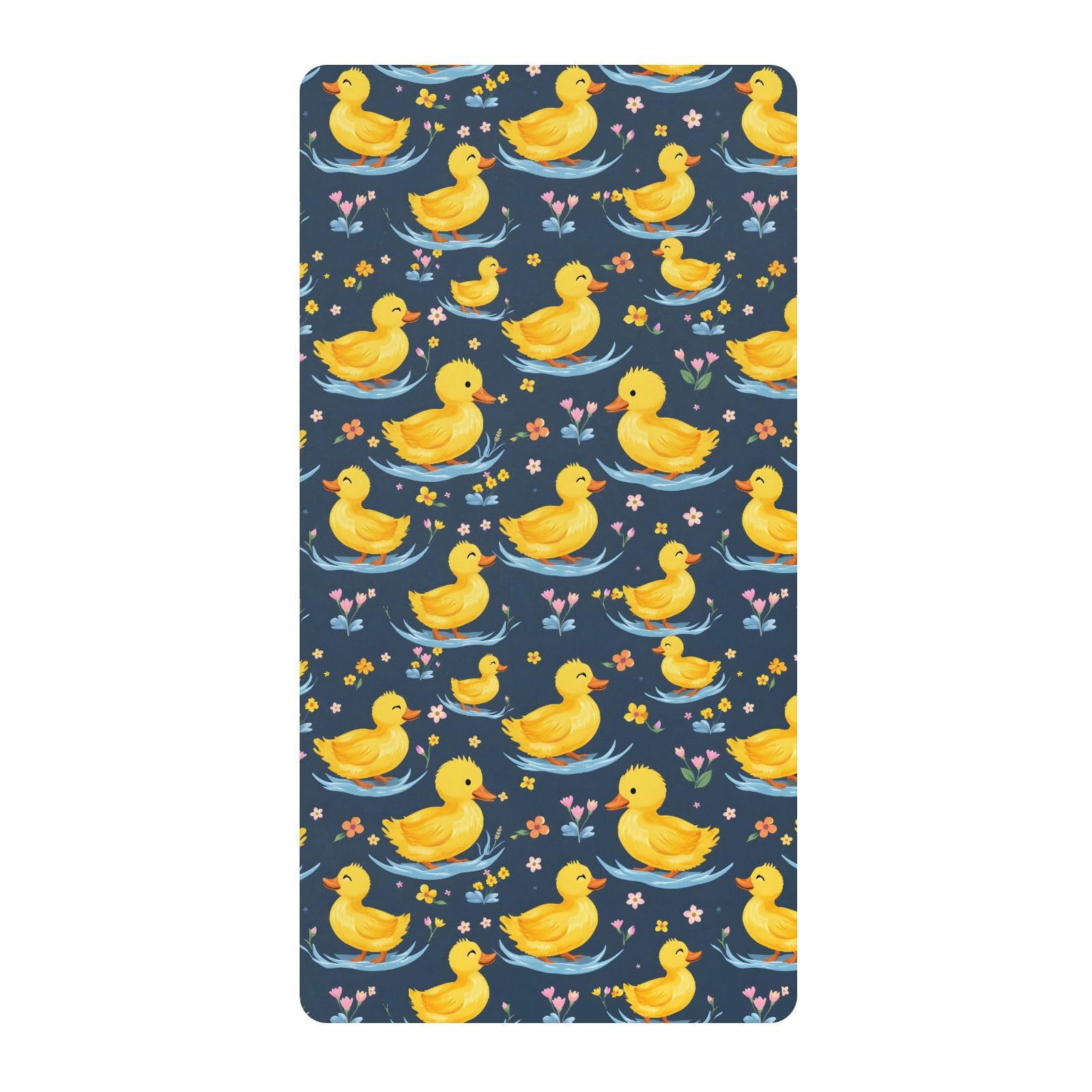 Drap-housse pour lit de bébé motif bateau et fleur de canard pour garçons et filles, 71,1 x 132,1 cm