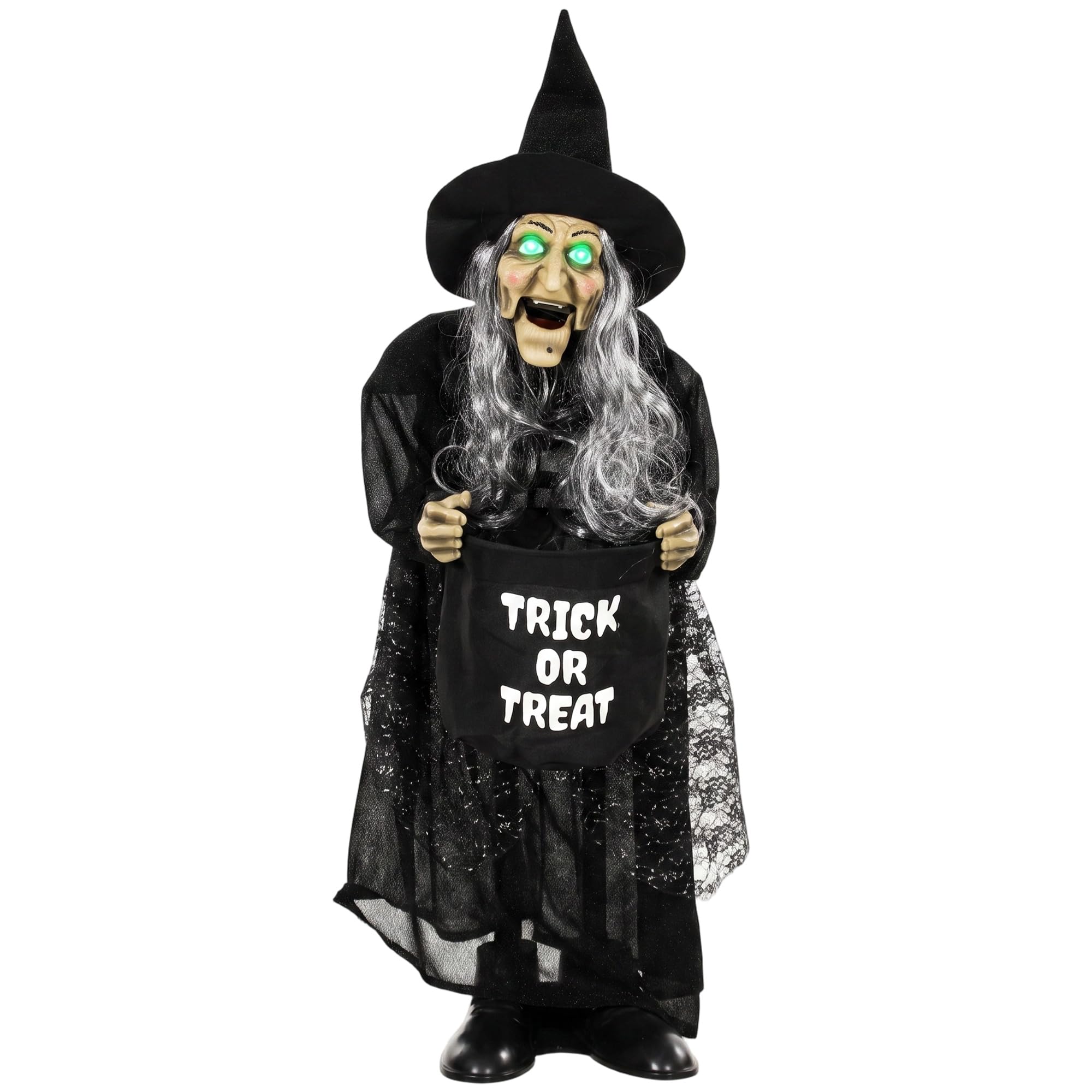 HOMCOM - Animated Witch Halloween Decoration - 37-inch - Sound Activated