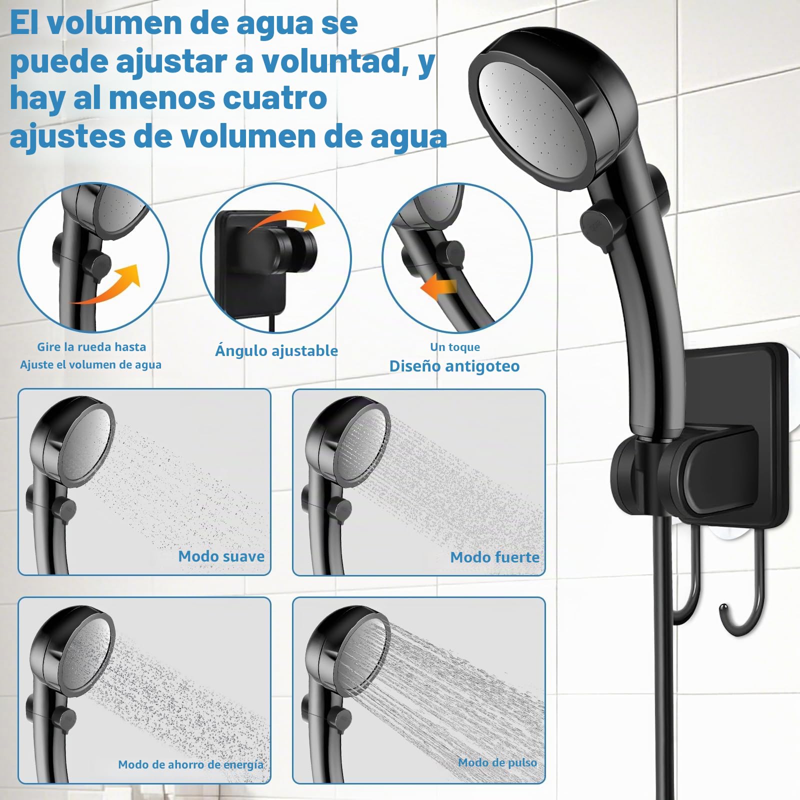 Ducha Portatil, Ducha Portatil Camping, 6000mAh Batería Recargable Ducha Camper, Ducha Camping con Pantalla LED Inteligente 4 Modos, Duchas Portatiles para Camping, Jardín, Lavado de Coches
