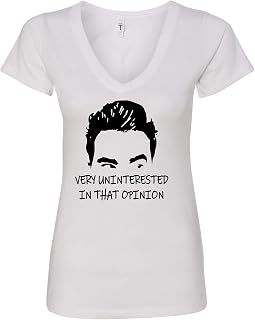 Very Uninterested in That Opinion David Rose Shirt, Funny Women's V-Neck T-Shirt White