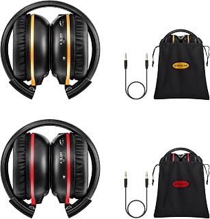 SIMOLIO 2 Pack IR Headphones for Car DVD Compatible with Honda Odyssey, Pilot, uConnect VES, Chrysler Pacifica, Town & Country, Dodge Grand Caravan, GMC Yukon, Toyota Sienna, Lexus, GM,Jeep 2006-2023