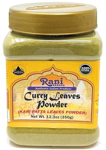 Rani - Polvo de hojas de curry (Kari Neem Patha) de especias indias de 12.3 oz (350 g) Tarro de PET  Todo natural  Vegano  Apto para gluten  Sin OMG disponible en Yaxa Venezuela