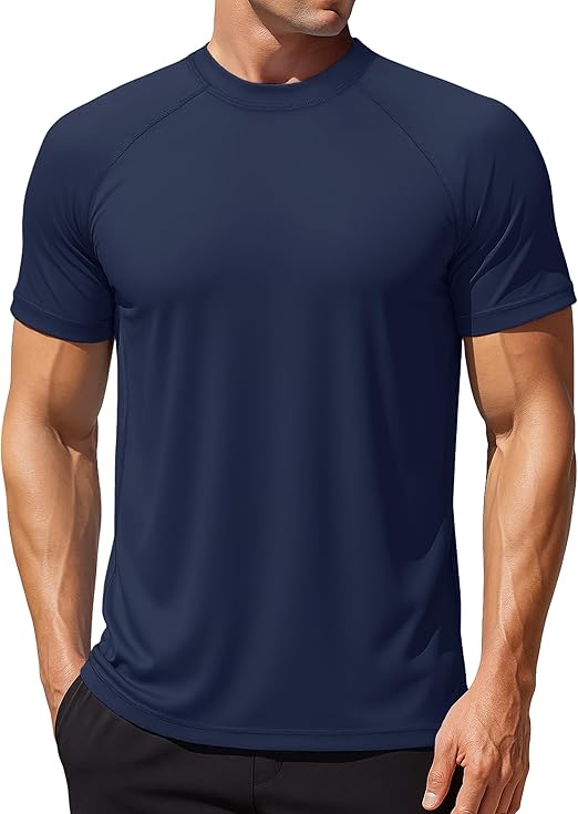 MAGCOMSEN Men's Rash Guard Swim Shirts UPF 50+ Sun Protection Quick Dry Fishing Water Shirts