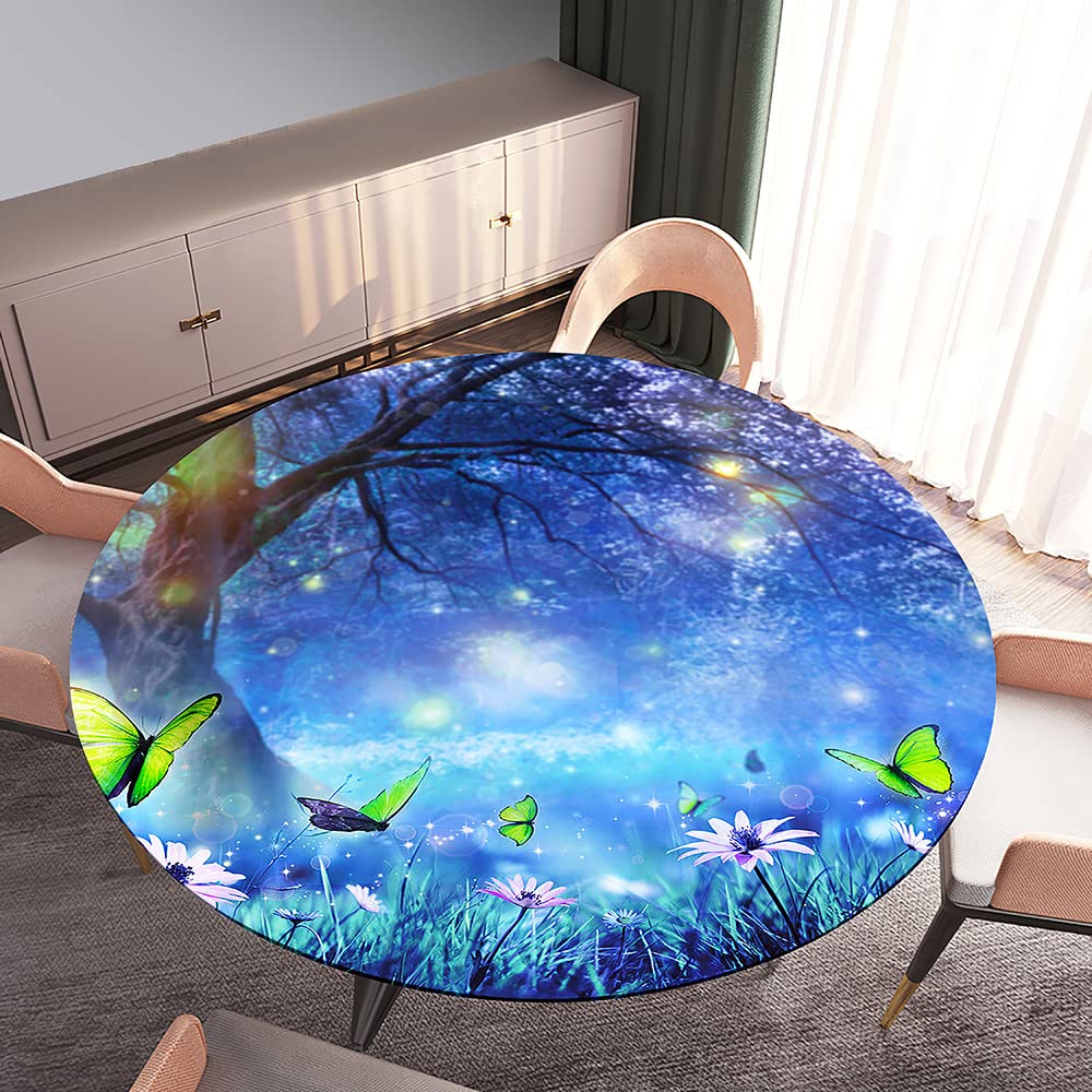 Morbuy Rondes Nappes Avec Bord Élastique, 3D Attrapeur De Rêves Nappes Rondes Anti Taches Lavable, Imperméable Polyester Nappe De Table Pour Cuisine Jardin Fête Table (Flèche Gitane,180cm