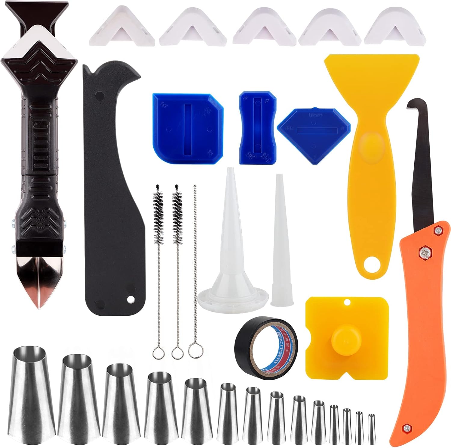 33 Pcs Silicone Caulking Tools Kit,BeiLan 3 in 1 Caulking Tools 14 pcs