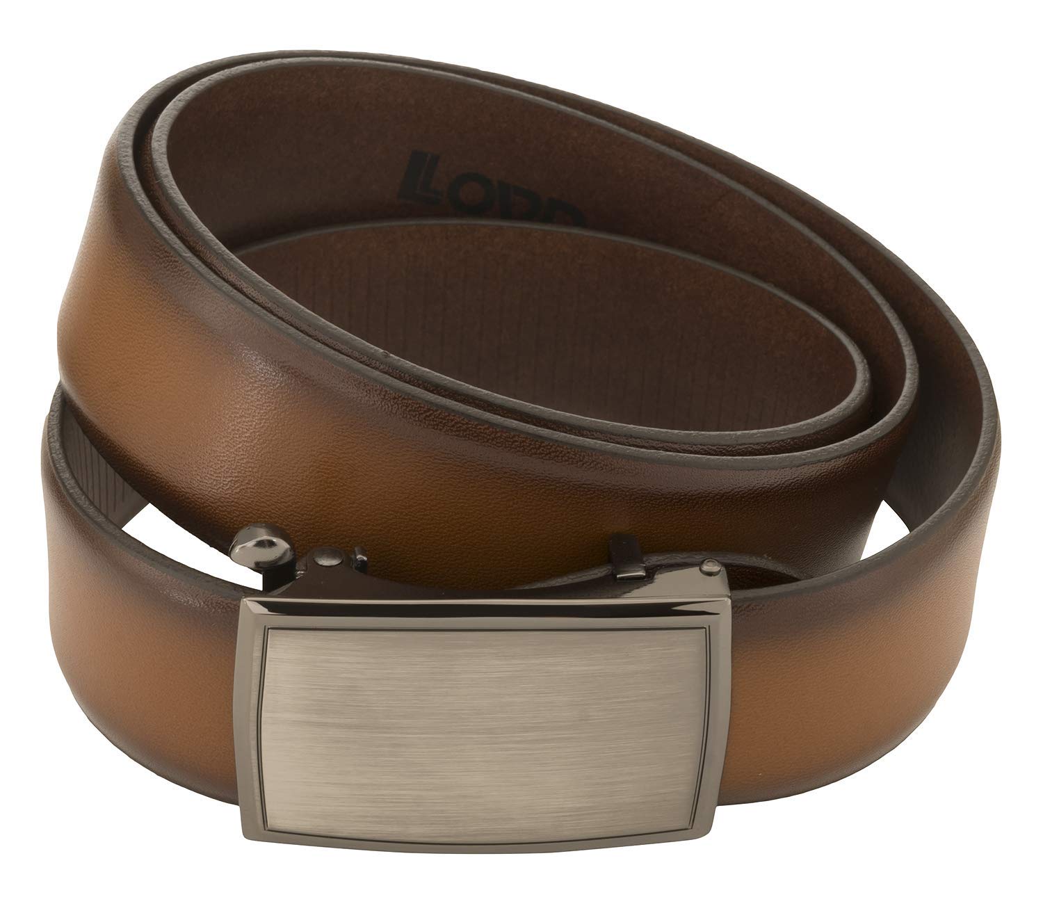 LLOYD Herren Gürtel bombiert Ledergürtel mit Automatikschließe 35mm cognac Herrengürtel