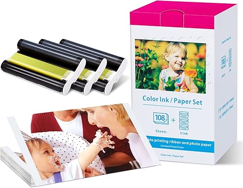 Miniatura 7 de Papel Selphy compatible con Canon para CP1300, CP1500, CP1200, CP910, CP1000, CP900, CP800, CP810 Tinta y papel KP-108IN Selphy Photo Printer Paper