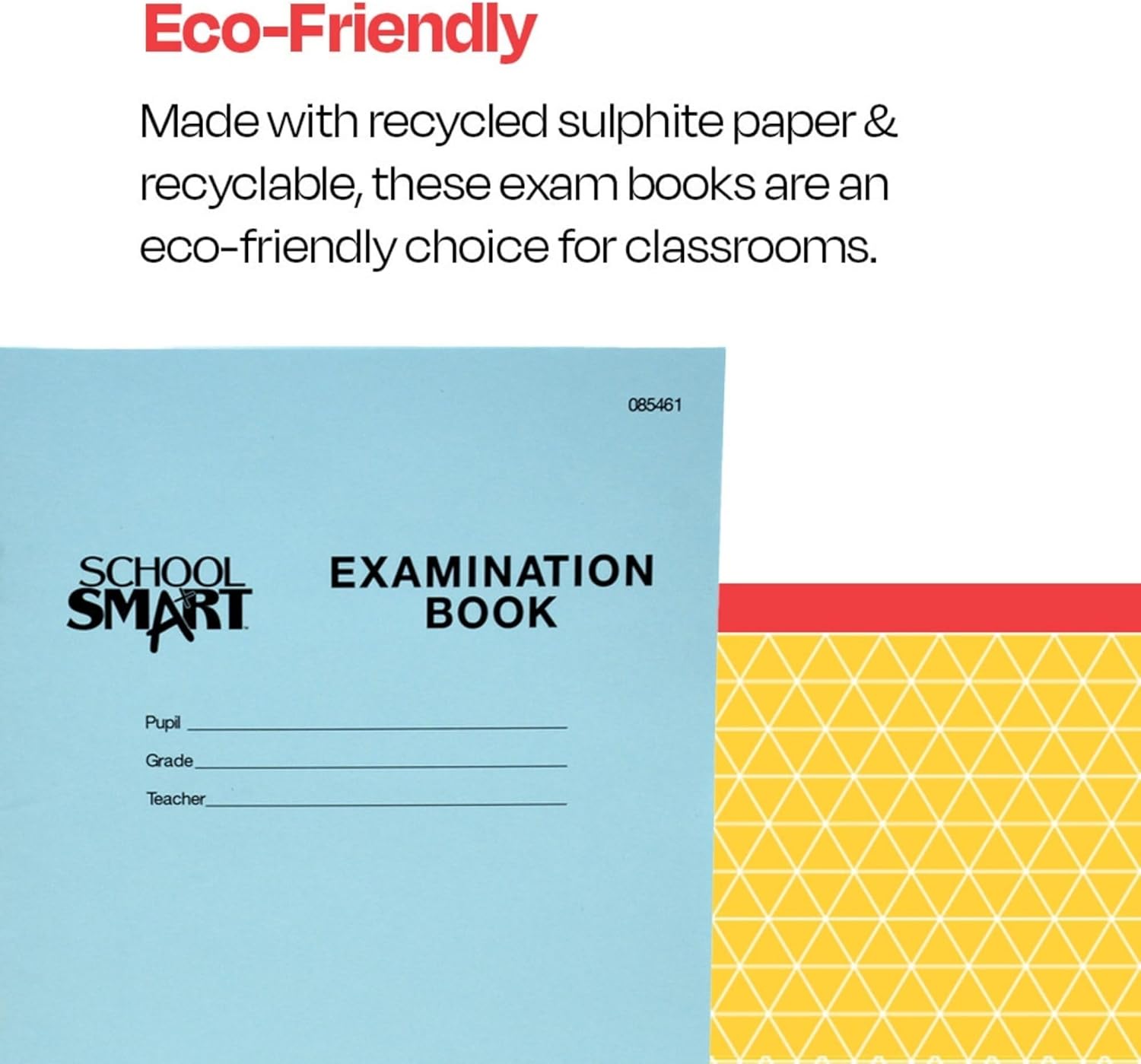 School Smart Examination Blue Book with 16 Pages, 7 x 8-1/2 Inches, Pack of 50 Books - 085461