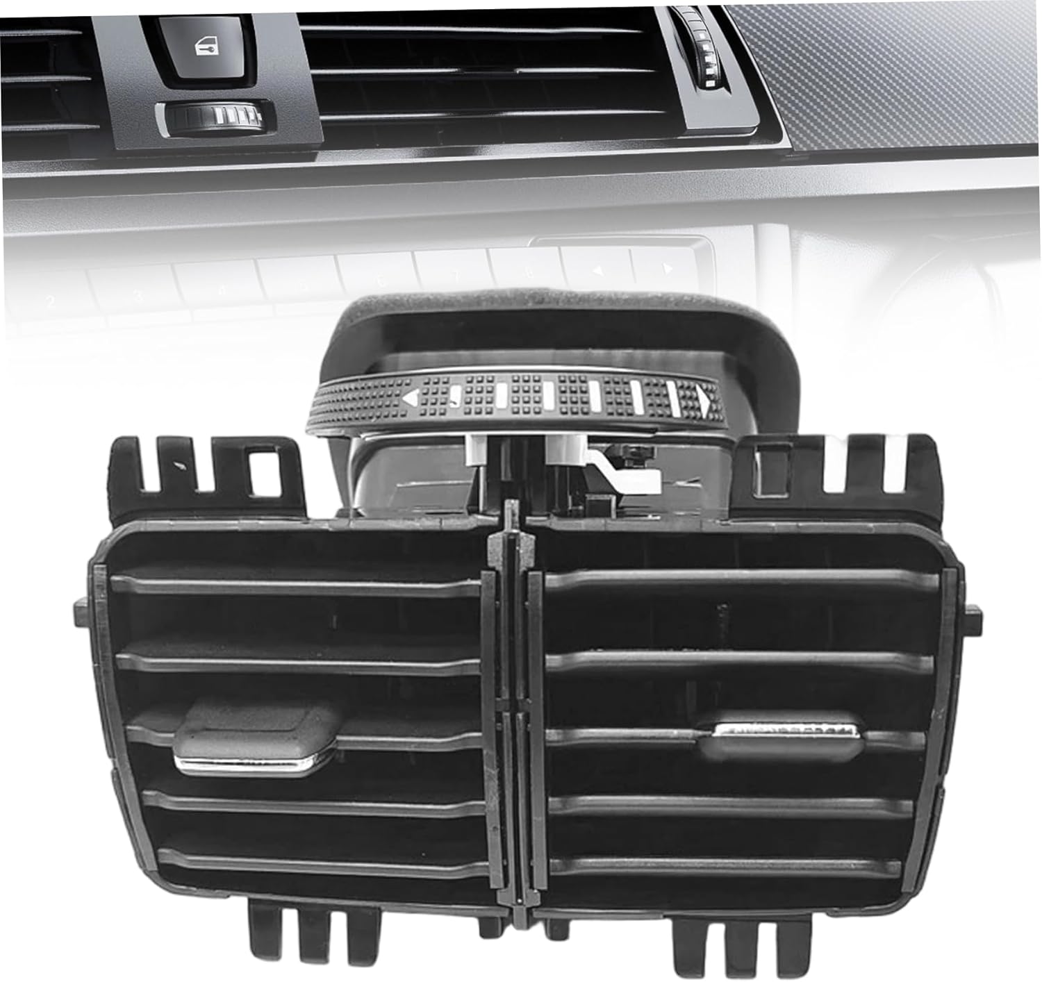 Car AC Vent Extender Rear Black Air Conditioning Vent Outlet for Rear Seat Cooling Easy Installation Fit for Car Truck SUV RV.