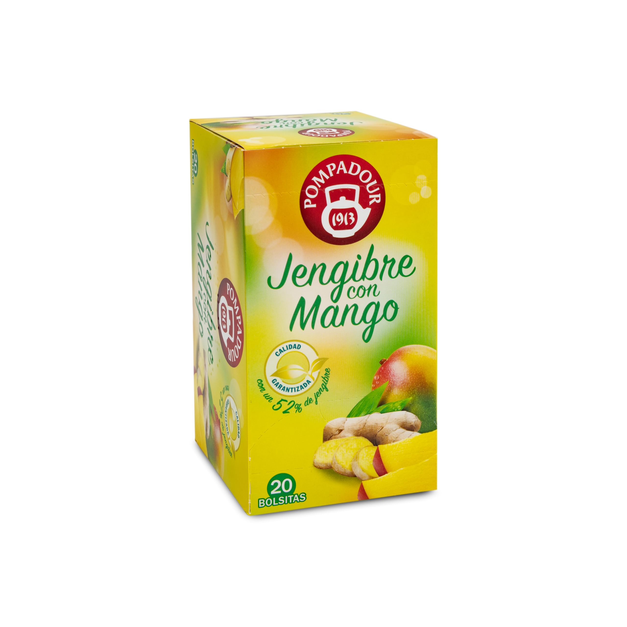 Pompadour Infusión Jengibre con Mango 20 Bolsitas de 2,25 Gr
