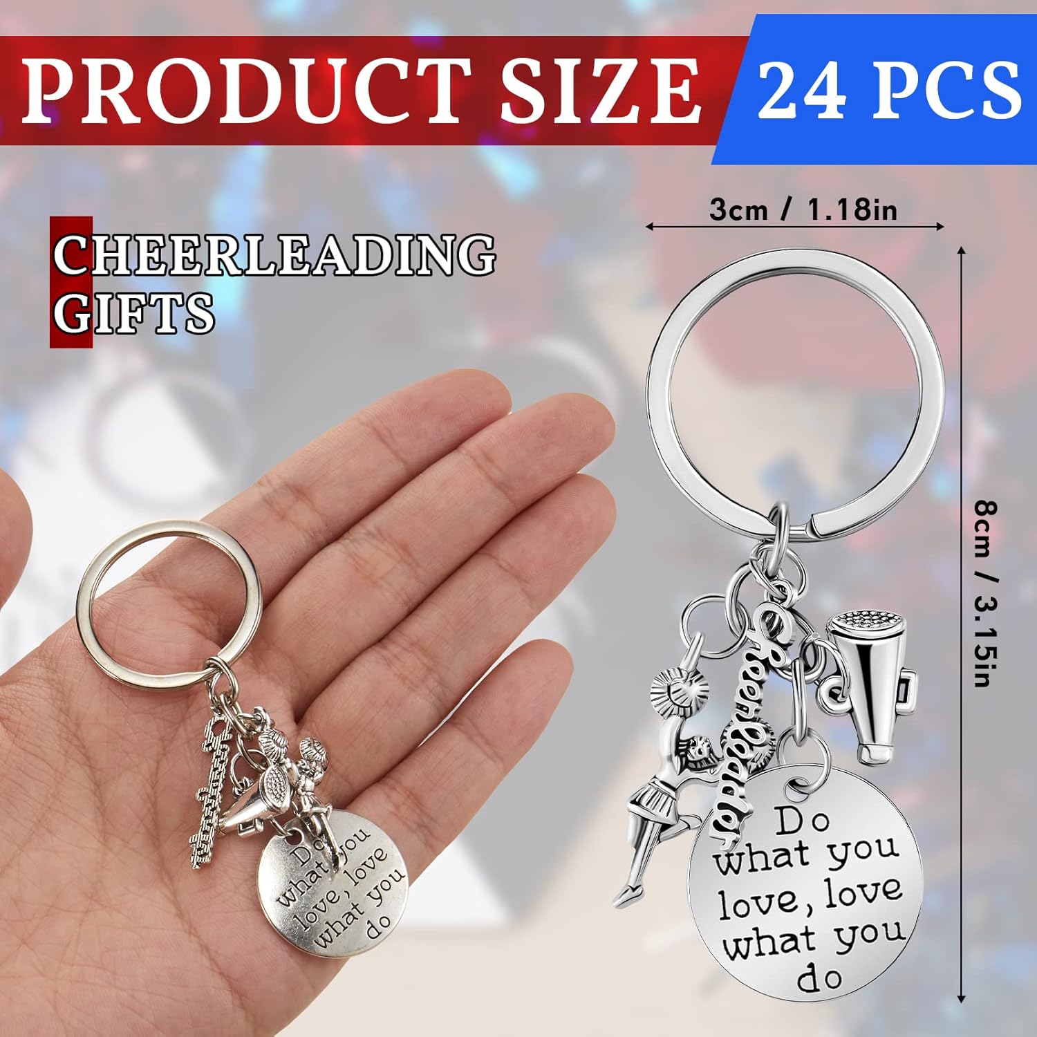 Henoyso Cheerleader Gifts Cheer Keychain Bulk Cheerleading Charm Key Chain Cheer Stuff Team Coach Gifts for Girls Women - Image 2