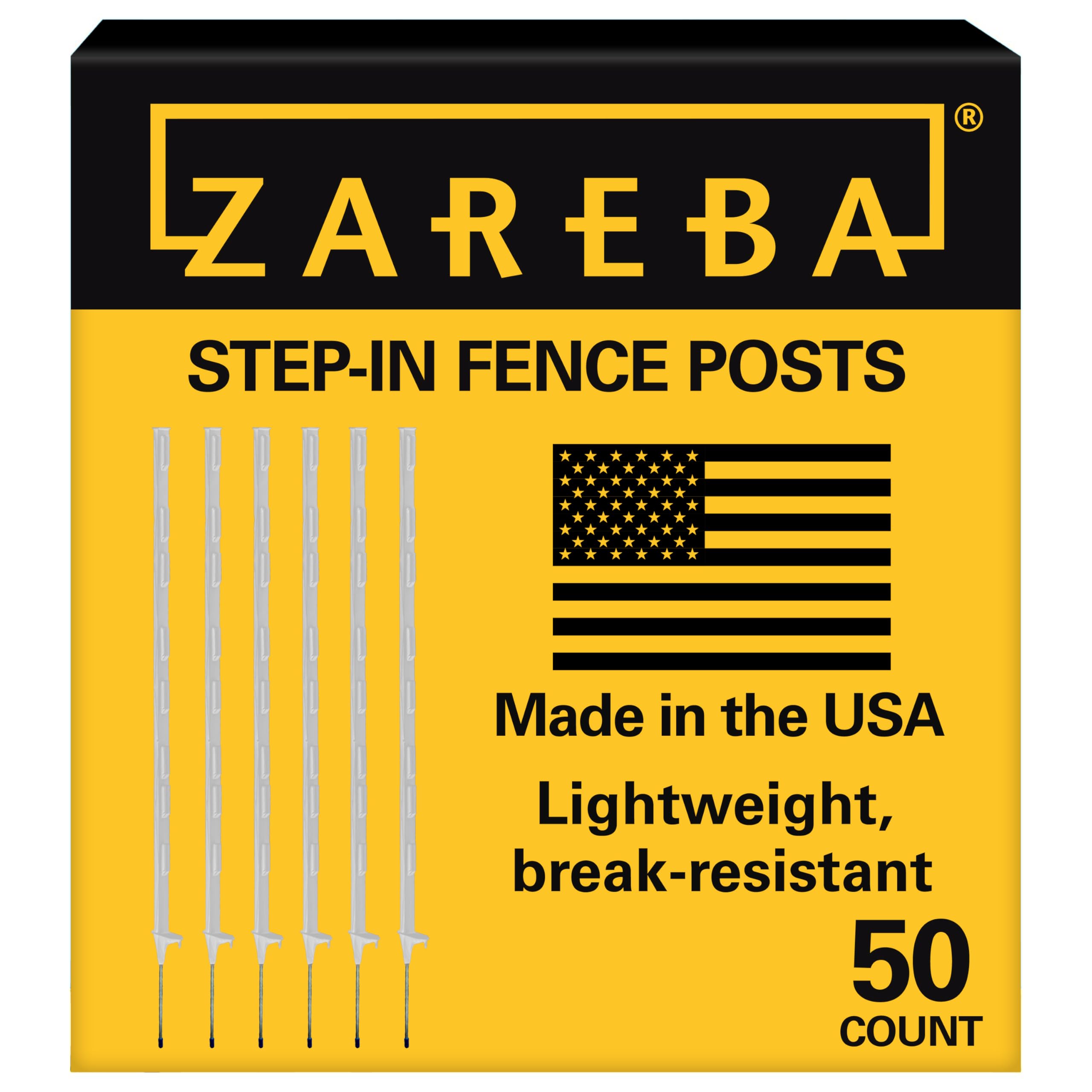 Amazon.com: Zareba 4-Foot Step-In Electric Fence Posts - 50 Pack