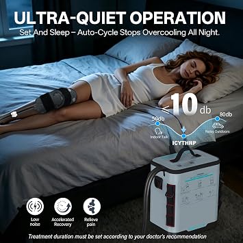 ICYTHRP Cold Therapy Machine with Programmable Timer, Portable Ice Machine for Knee After Surgery and Recovery, Pain Relief with Compression Pad for Shoulder, Hip and Ankle